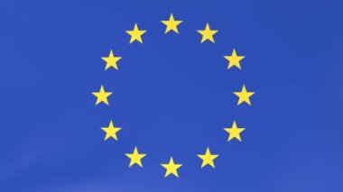 Rüzgarda dalgalanan ulusal bayrakların 3DCG animasyonu, AB