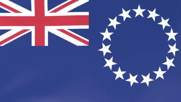 Animación 3Dcg Banderas Nacionales Ondeando Viento Islas Cook — Vídeos de Stock