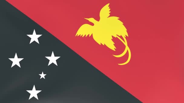 風になびく国旗の3Dcgアニメーション パプアニューギニア — ストック動画