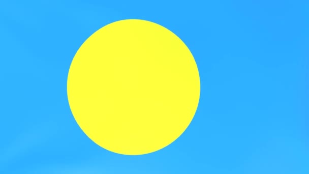 3Dcg Animatie Van Nationale Vlaggen Wapperend Wind Palau — Stockvideo