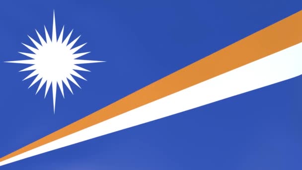 3Dcg Animation National Flags Fluttering Wind Marshall Islands — Stock Video