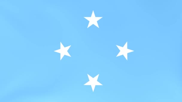 風になびく国旗の3Dcgアニメーション ミクロネシア連邦 — ストック動画
