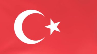 Türkiye 'de rüzgarda dalgalanan ulusal bayrakların 3DCG animasyonu