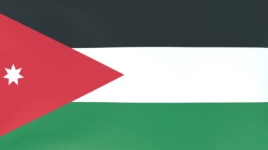 Rüzgarda dalgalanan ulusal bayrakların 3DCG animasyonu, Jordan