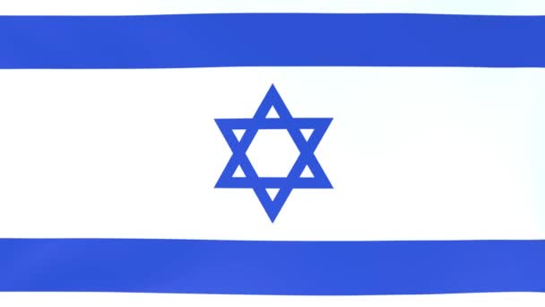 3Dcg Animatie Van Nationale Vlaggen Wapperend Wind Israël — Stockvideo