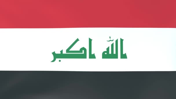 風になびく国旗の3Dcgアニメーション イラク — ストック動画
