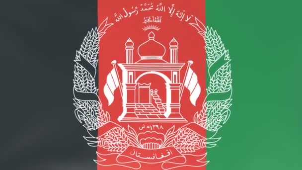 アフガニスタン風になびく国旗の3Dcgアニメーション — ストック動画