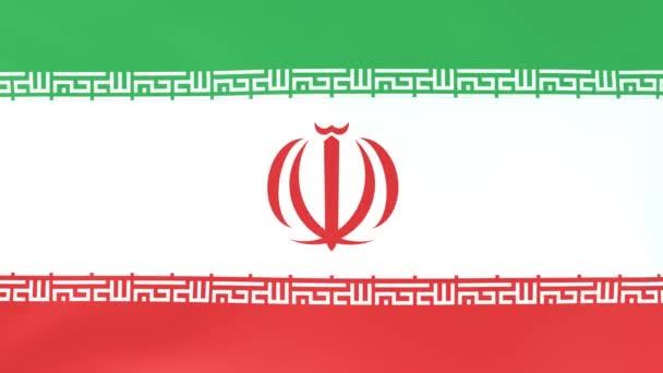 Animacja 3Dcg Flag Narodowych Trzepoczących Wietrze Iran — Wideo stockowe