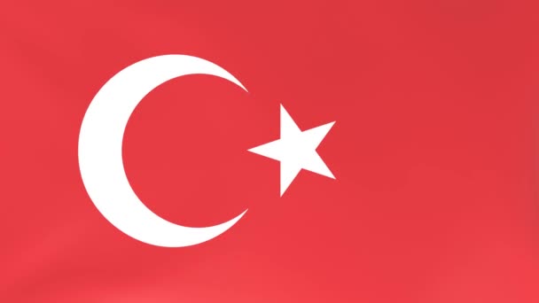 3Dcg Animering Nationella Flaggor Flaggning Vinden Turkiet — Stockvideo