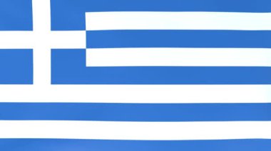 Yunanistan 'da rüzgarda dalgalanan ulusal bayrakların 3DCG animasyonu