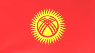 Rüzgarda dalgalanan ulusal bayrakların 3DCG animasyonu, Kırgız