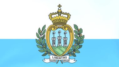 Rüzgarda dalgalanan ulusal bayrakların 3DCG animasyonu, San Marino