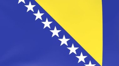 Rüzgarda dalgalanan ulusal bayrakların 3DCG animasyonu, Bosna-Hersek