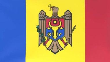 Rüzgarda dalgalanan ulusal bayrakların 3DCG animasyonu, Moldova