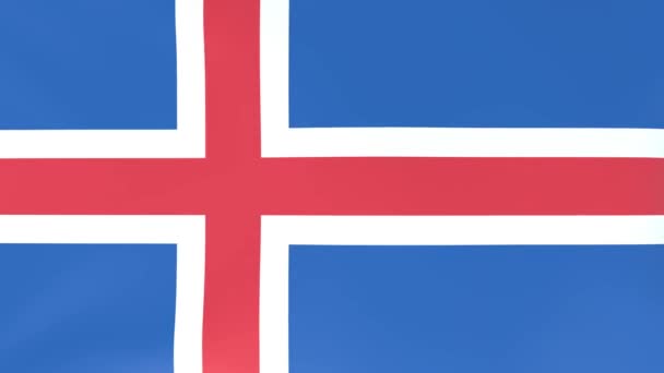 Animation 3D3D Des Drapeaux Nationaux Flottant Dans Vent Islande — Video