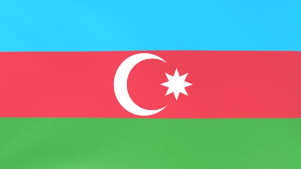 風になびく国旗の3Dcgアニメーション アゼルバイジャン — ストック動画