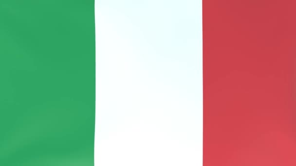 風になびく国旗の3Dcgアニメーション イタリア語 — ストック動画
