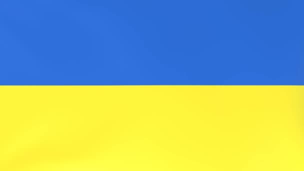 3Dcg Animáció Nemzeti Zászlók Lengő Szél Ukrajna — Stock videók