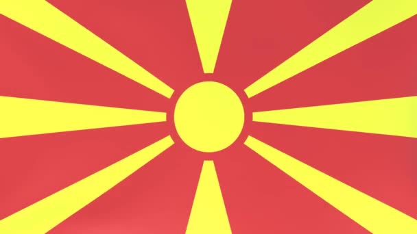 風になびく国旗の3Dcgアニメーション 北マケドニア — ストック動画