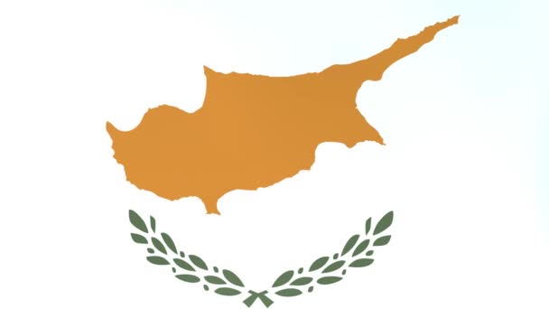 3Dcg Animation Von Nationalflaggen Die Wind Flattern Zypern — Stockvideo