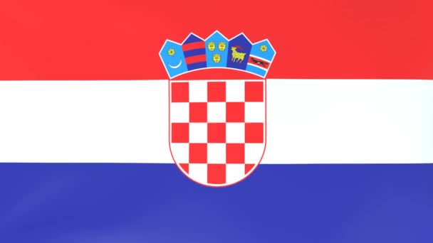 3Dcg Animatie Van Nationale Vlaggen Wapperend Wind Kroatië — Stockvideo