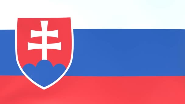 Rüzgarda Dalgalanan Ulusal Bayrakların 3Dcg Animasyonu Slovak — Stok video