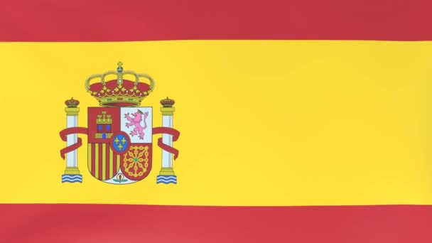 風になびく国旗の3Dcgアニメーション スペイン — ストック動画