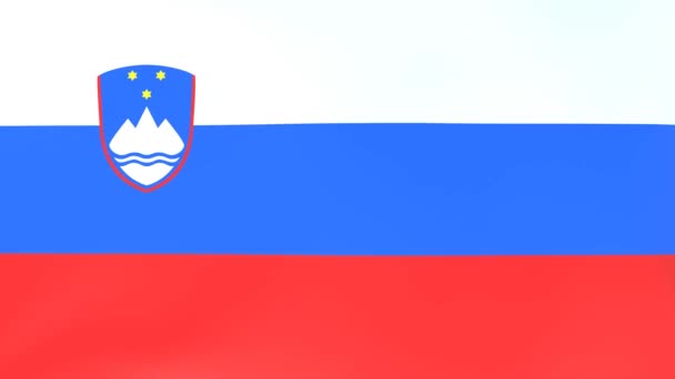 3Dcg Animace Národních Vlajek Vlající Větru Slovinsko — Stock video