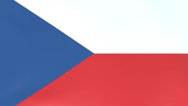 風になびく国旗の3Dcgアニメーション チェコ — ストック動画