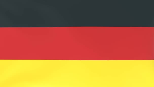 風になびく国旗の3Dcgアニメーション ドイツ — ストック動画