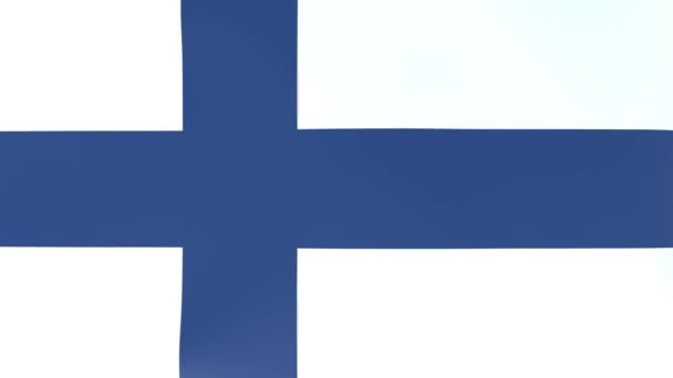 3Dcg Animation National Flags Fluttering Wind Finland — Stock Video