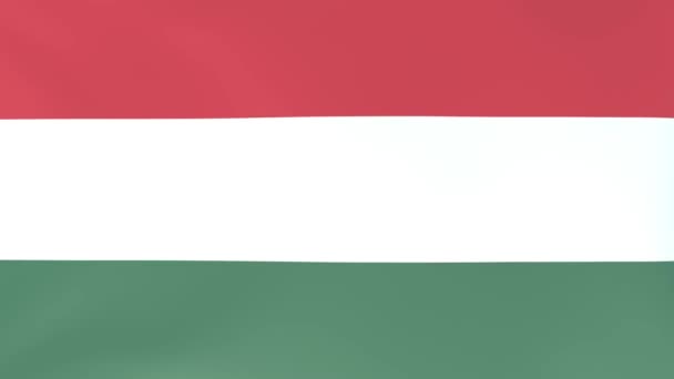 Animación 3Dcg Banderas Nacionales Ondeando Viento Hungría — Vídeos de Stock