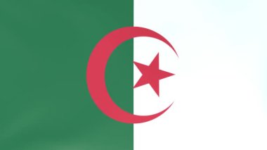 Rüzgarda dalgalanan ulusal bayrakların 3DCG animasyonu, Cezayir