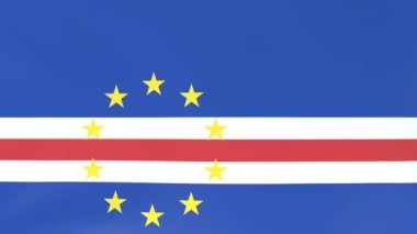 Rüzgarda dalgalanan ulusal bayrakların 3DCG animasyonu, Cabo Verde