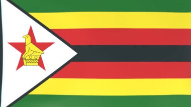 Rüzgarda dalgalanan ulusal bayrakların 3DCG animasyonu, Zimbabwe