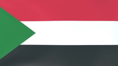 Rüzgarda dalgalanan ulusal bayrakların 3DCG animasyonu, Sudan