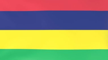 Rüzgarda dalgalanan ulusal bayrakların 3DCG animasyonu, Mauritius