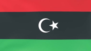 Rüzgarda dalgalanan ulusal bayrakların 3DCG animasyonu, Libya