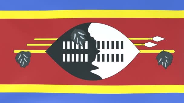 3Dcg Анімація Національних Прапорів Пурхають Вітрі Eswatini — стокове відео