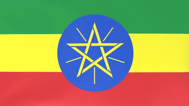 3Dcg Animáció Szélben Lengő Nemzeti Zászlókról Etiópia — Stock videók