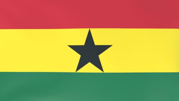 3Dcg Animatie Van Nationale Vlaggen Fladderen Wind Ghana — Stockvideo