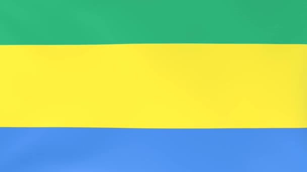 3Dcg Animering Nationella Flaggor Flaggning Vinden Gabon — Stockvideo