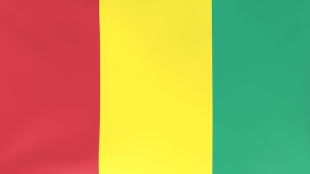 風になびく国旗の3Dcgアニメーション ギニア — ストック動画