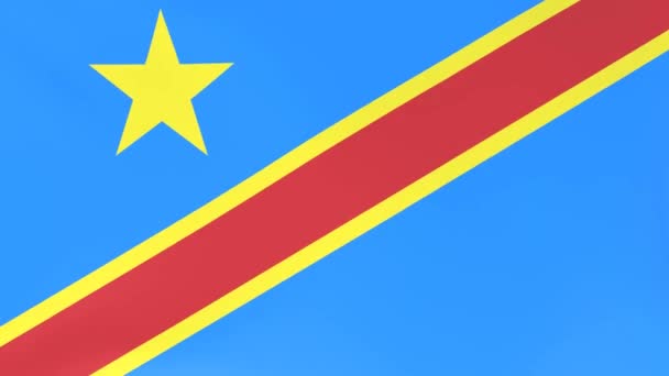 3Dcg Анімація Національних Прапорів Пурхають Вітрі Демократична Республіка Конго — стокове відео