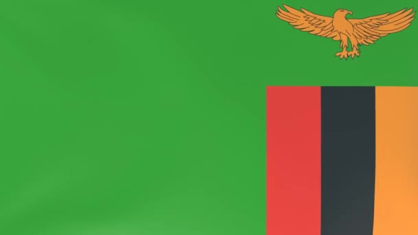 Animación 3Dcg Banderas Nacionales Ondeando Viento Zambia — Vídeo de stock