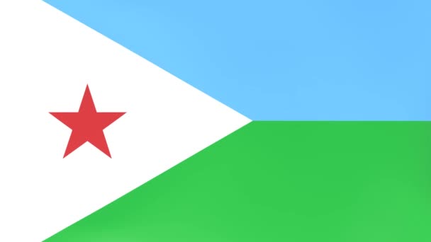 3Dcg Animación Banderas Nacionales Ondeando Viento Djibouti — Vídeos de Stock