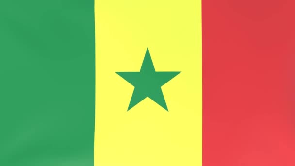 Animasi 3Dcg Bendera Nasional Berkibar Angin Senegal — Stok Video