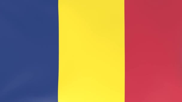 Animación 3Dcg Banderas Nacionales Ondeando Viento Chad — Vídeos de Stock