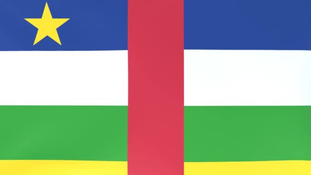 風になびく国旗の3Dcgアニメーション 中央アフリカ共和国 — ストック動画