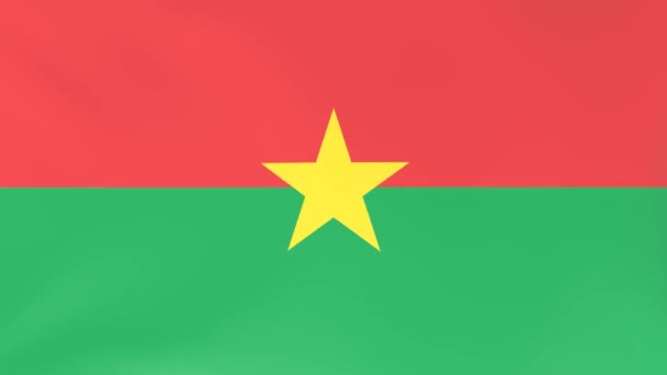 Animation 3D3D Drapeaux Nationaux Flottant Dans Vent Burkina Faso — Video